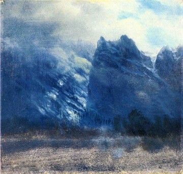  valley Painting - Yosemite Valley Twin Peaks Albert Bierstadt